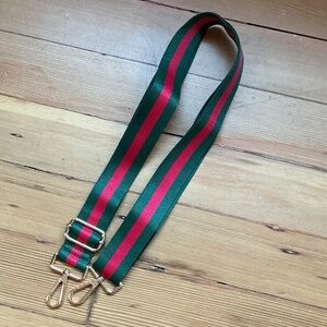 Green and Red Striped Gucci-like Phone or Bag Strap. New.